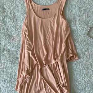 KRISA Tan Asymmetric  Dress
